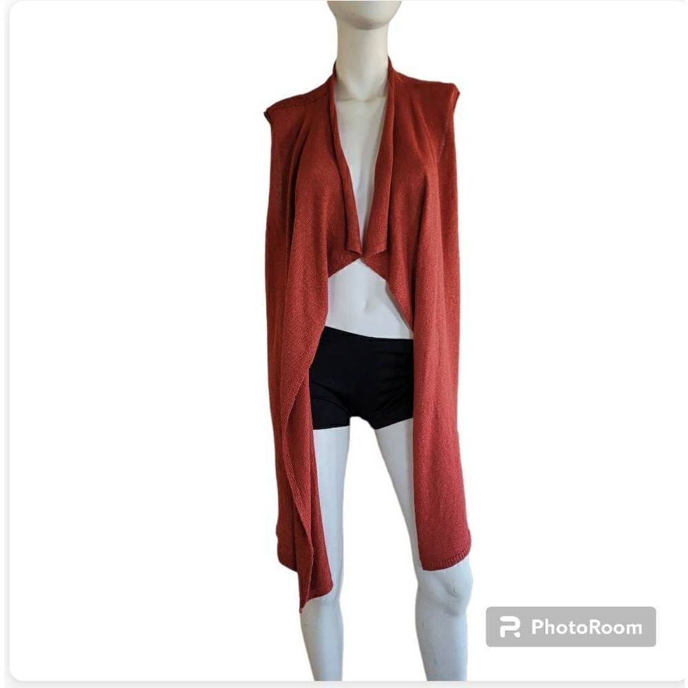 Moth anthropologie womens Sz M orange gold sleeveless cardigan